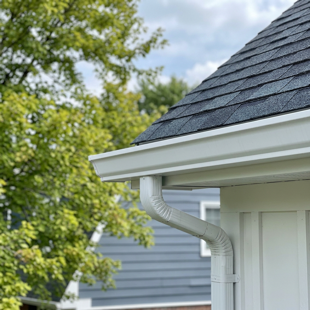 Seamless gutter installation on a North Texas home - Roofing & Restoration of North Texas