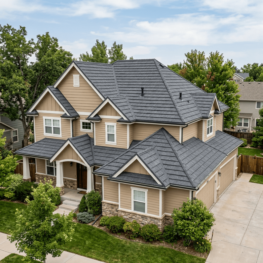 Stone-coated steel roof replacement offering long-term durability in North Texas - Roofing & Restoration of North Texas