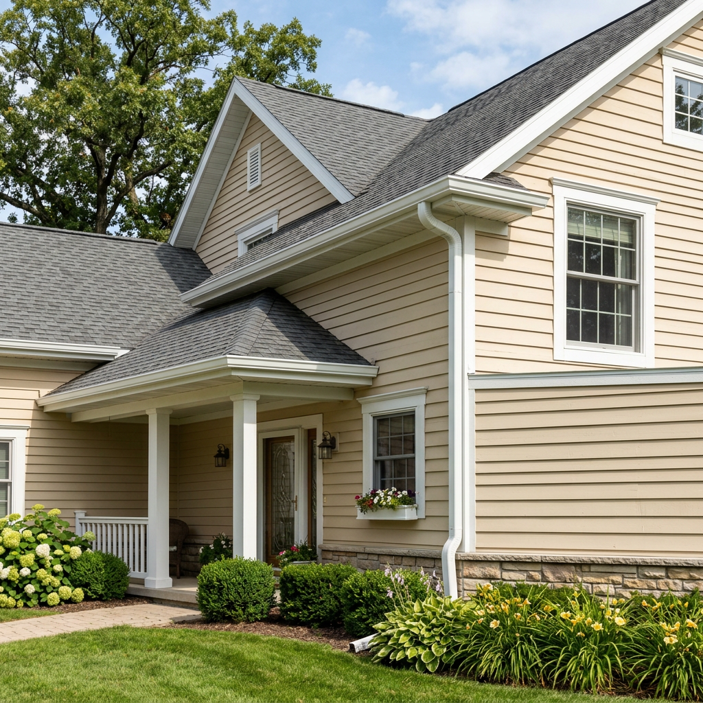 Weather-resistant aluminum gutters installed on a North Texas residence - Roofing & Restoration of North Texas